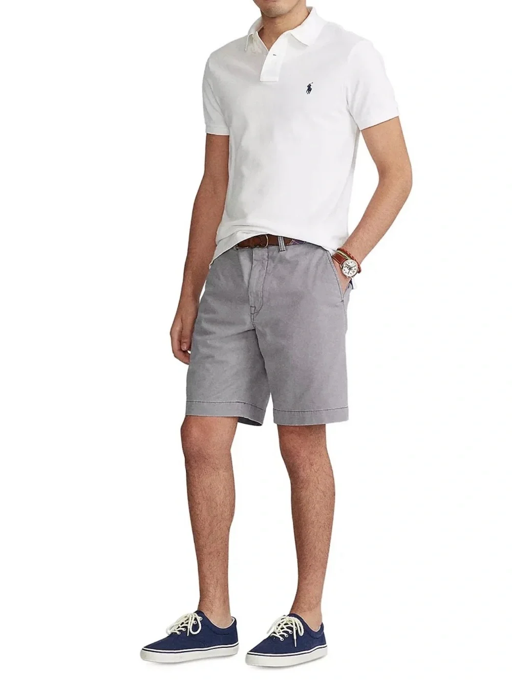 RALPH LAUREN POLO Men's Gray Casual Chino Shorts - Classic Summer Style
